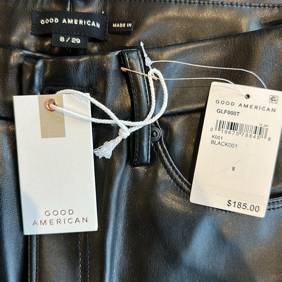 Good American Black Faux Leather Flare Pants - Picture 2 of 3